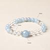 Aquamarine & White Crystal Beaded Bracelet: Fairy Summer Style for Girls, Sweet & Simple Fashion Hand Jewelry with a High-End Feel
