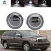 LED Fog Light Angel Eyes For Toyota Tacoma Tundra Sequoia 2005 2006 2007 2008 2009 2010 2011 2012 2013 2014 2015 DRL Clear Lens