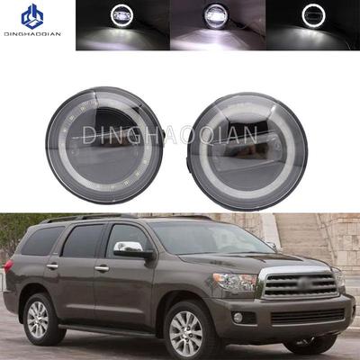 LED Fog Light Angel Eyes For Toyota Tacoma Tundra Sequoia 2005 2006 2007 2008 2009 2010 2011 2012 2013 2014 2015 DRL Clear Lens