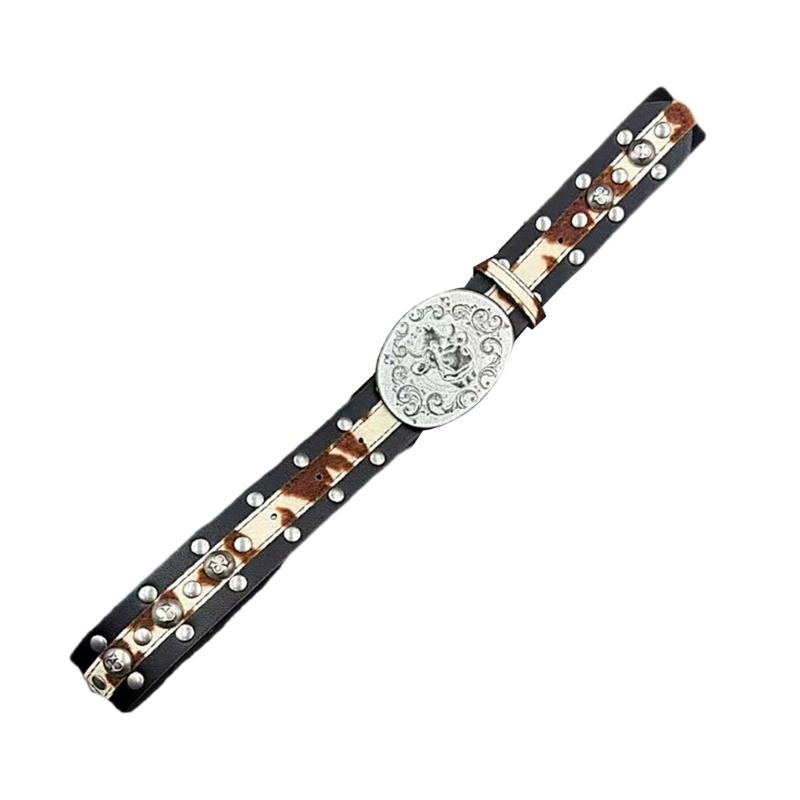 Stretchable Animal Pattern Belt Adjustable Waistband For Daily Wear Comfortable And Durable Fabric