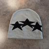 Star Print Knitted Beanie Hat Windproof Pentagram Beanie Hat Niche Y2K Style Cap  Unisex Daily Wear