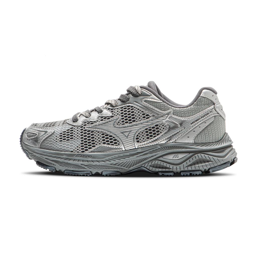 Mizuno Racer S Classic Distressed Design Durable Low-Top Running Shoes Unisex Sneaker Pigeon-Gray Silver D1GH223524
