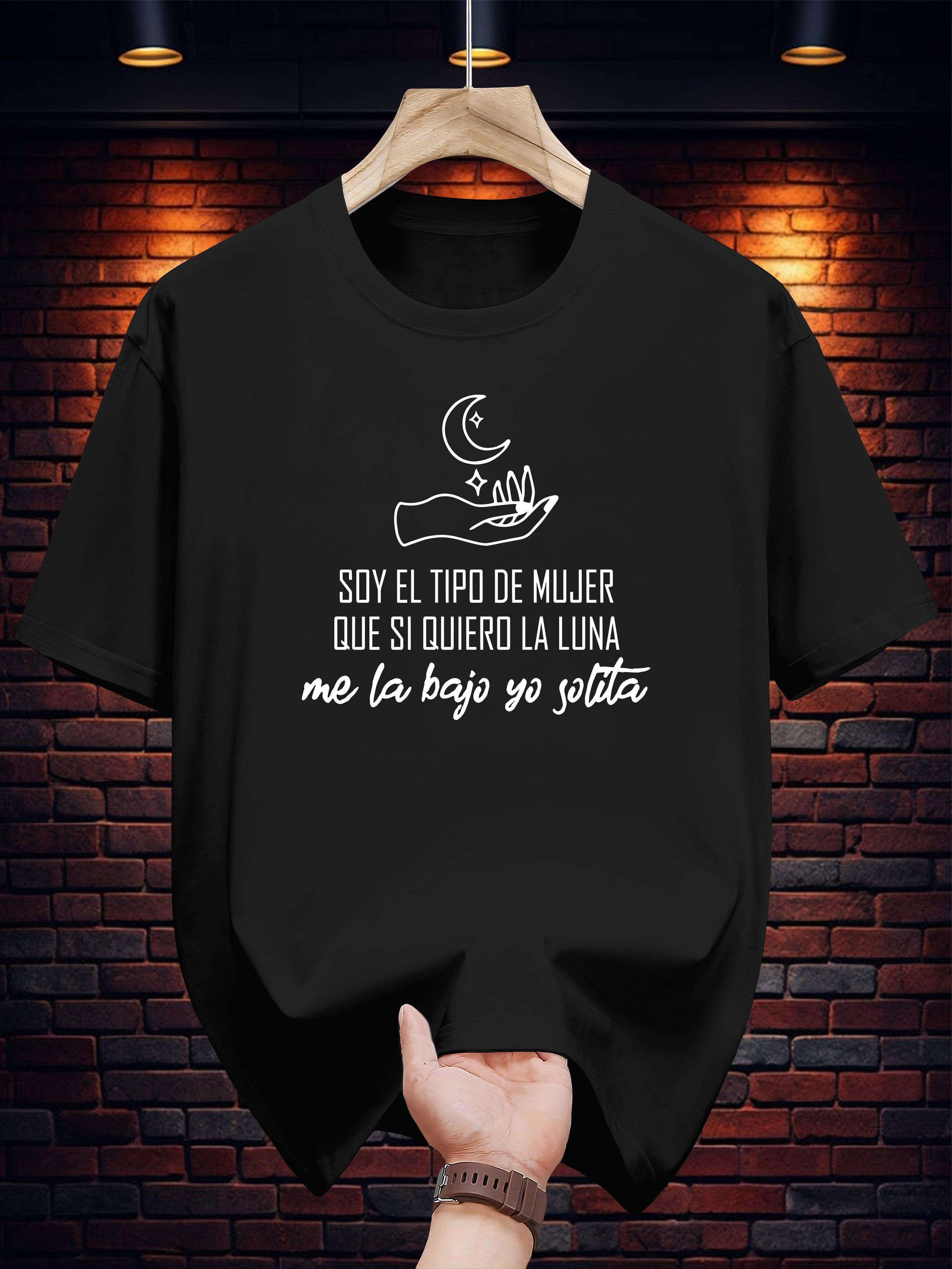 T-shirt with Moon & Hand Print - Casual Summer Tee S