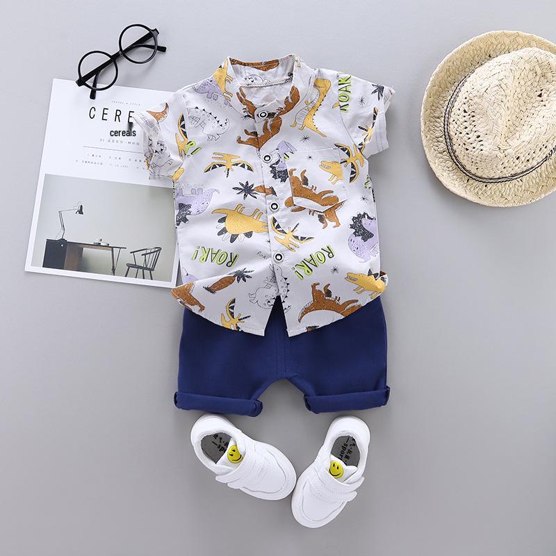 Koreanischer Stil Jungen Sommer Cartoon Hemd & Shorts Set