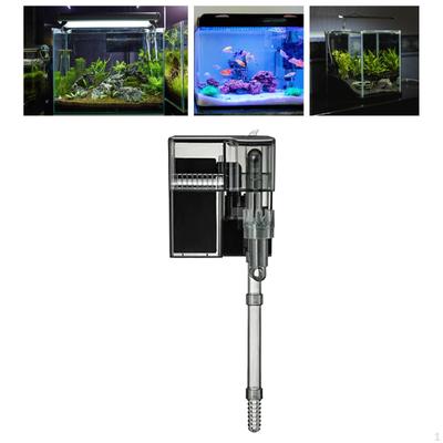 Aquarium Filter Adjustable Flow Waterfall Filtration System Wall Mounted for Lizards