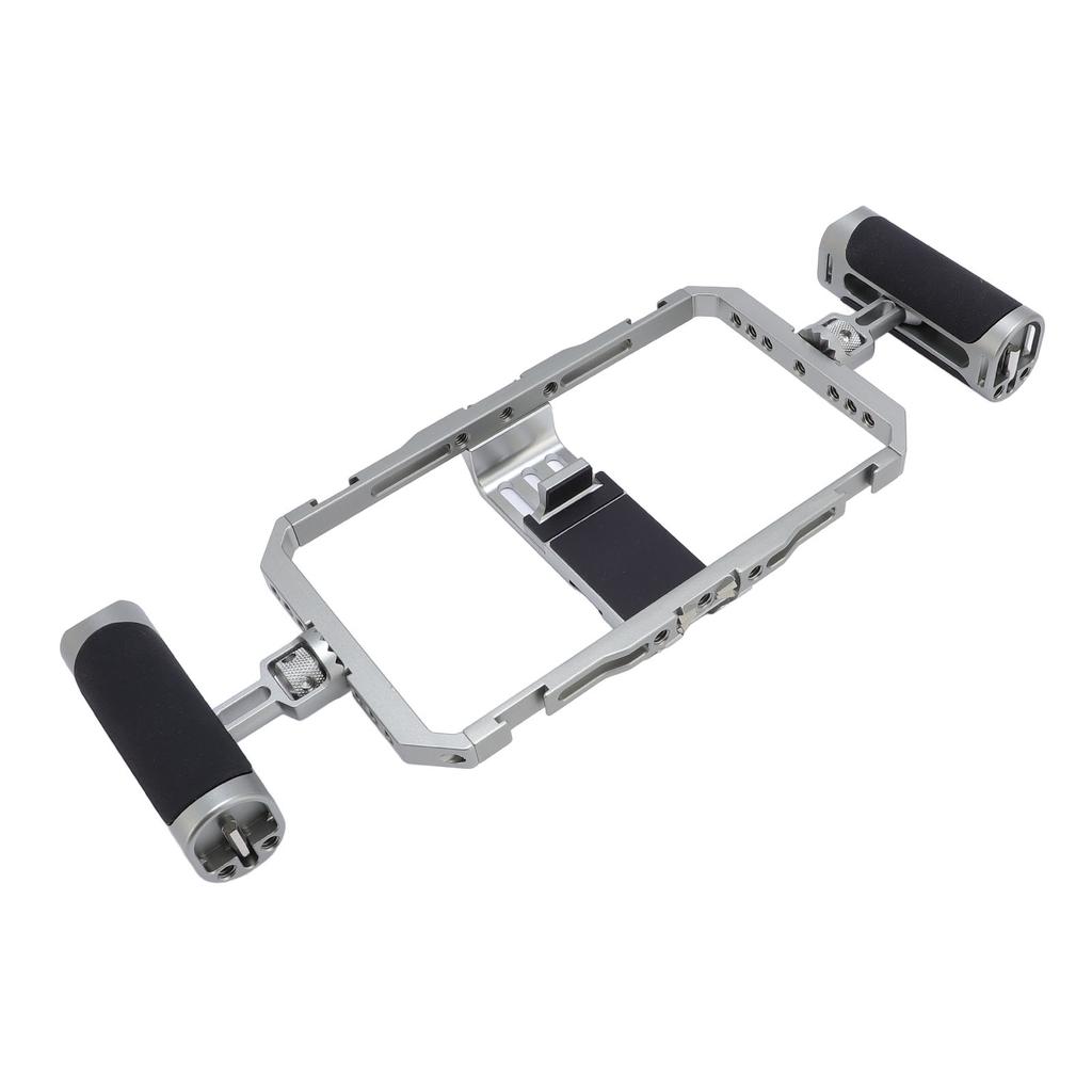 Smartphone Video Rig Kit Aluminum Alloy Anti Shake Silicone Handles Handheld Phone Cage with 14in