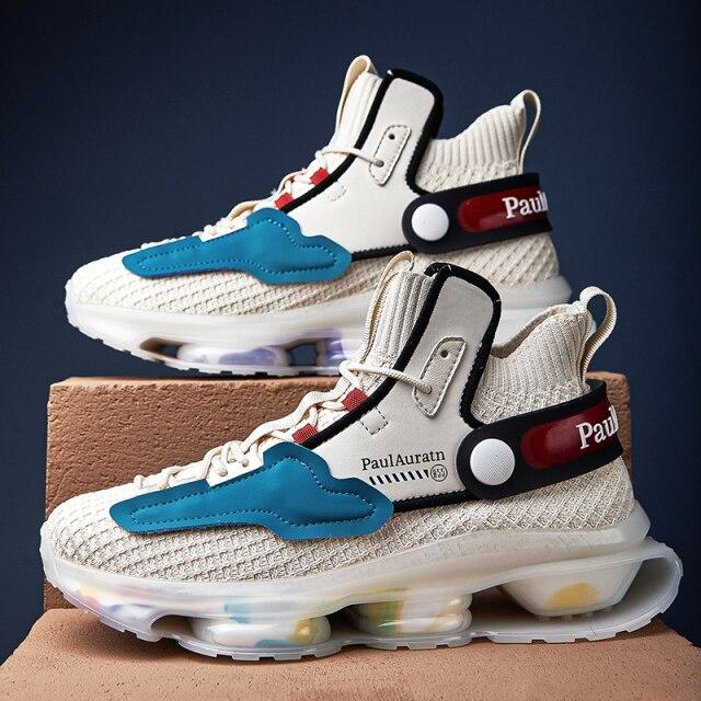 

Мужские кроссовки, новая повседневная обувь с дышащей сеткой, высококачественные амортизирующие носки, обувь для прогулок, универсальные мужские кроссовки 45