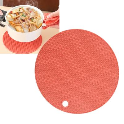 Covoraș rezistent la căldură din silicon antiderapant, rotund, 17 cm, izolator termic pentru blat de bucătărie