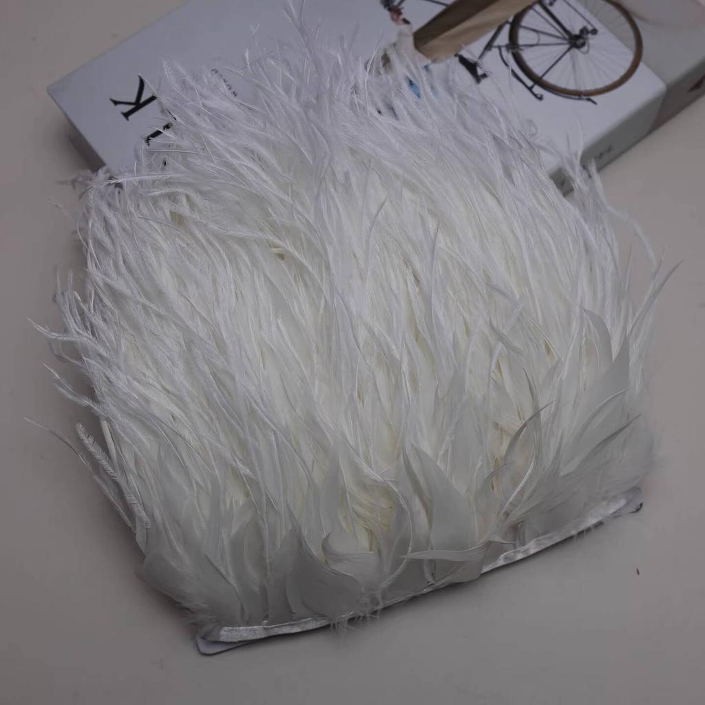 FeatherNew Feather Trim Ostrich Feather Skirt Trim Fabric Tape Fabric Craft DIY Accessories Bag Clothing Decoration Materials 10meters