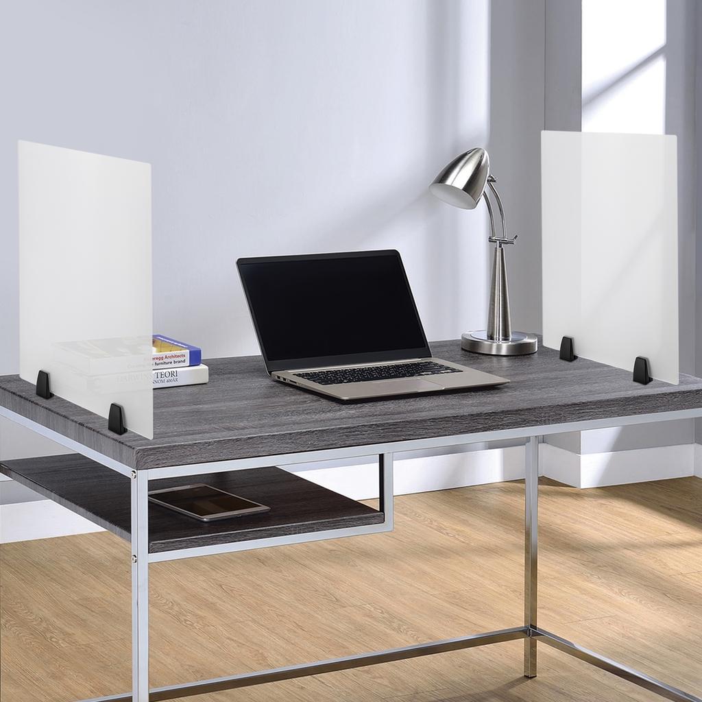 Frosted Acrylic Divider Panel 24x18 Inch - 2 Pack, Clamp-On Office Privacy Screen, Non-Glare Desk Partition, Workspace Separator