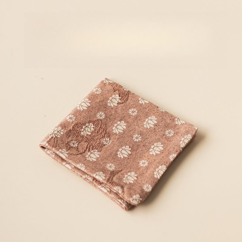 Lotus Rectangular Tea Towel Ancient Tea Cup Mat Tea Cup Pad Tea Napkins Household Tea Cloth Chinese Tea Set Accessories Craft