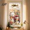 Home Holiday Decoration Christmas Window Clings Cute Snowman Santa Penguin Reindeer Stickers for Removable Festive Wall Art Glass Reusable