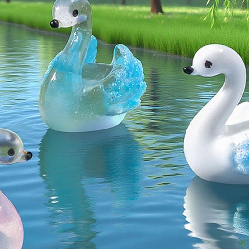 4 Pezzi Anatre Trasparenti Carine Resina Miniatura Figure Ornamenti Per Arte Fatta a Mano E Casa Giardino Decorazione Accessori Regalo