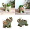 Miniature Ceramic Succulents Planter Elephant Shape Vase Indoor/Outdoor Ceramic Animal Planter for Desktop Or Bookshelf