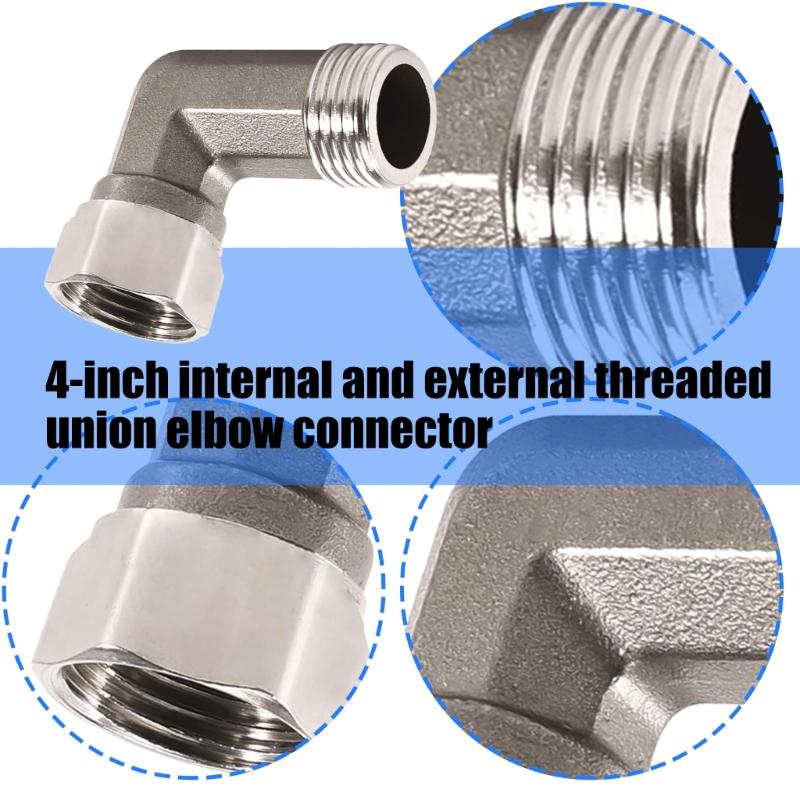2 Pieces Stainless Steel 1/2Inch 90 Degree Pipe Elbow With Male and Female Thread for Garden and Kitchen Supplies Hoses