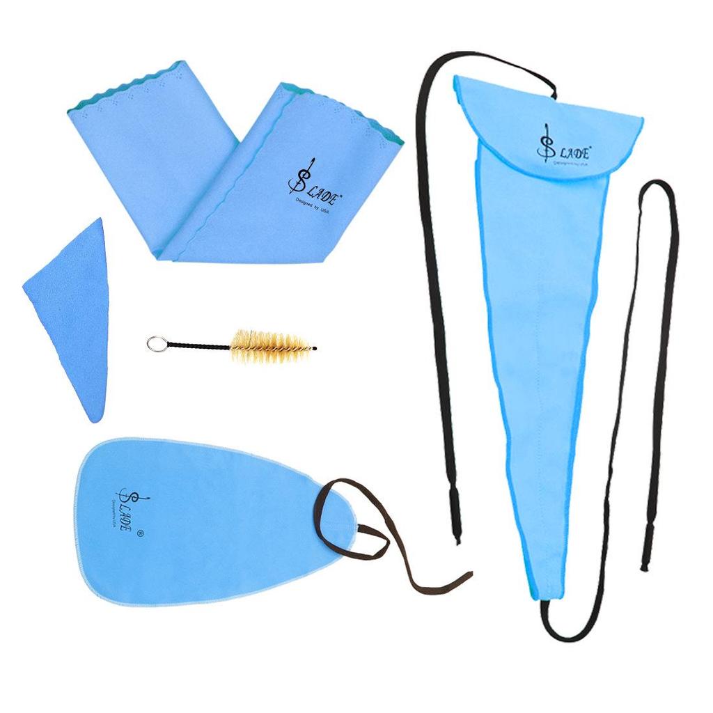 SLADE 5-Piece Saxophone Cleaning Kit: 3D Bore Brush, Bore Brush Cloth, Polishing Cloth, Triangular Cloth, Mouthpiece Brush.