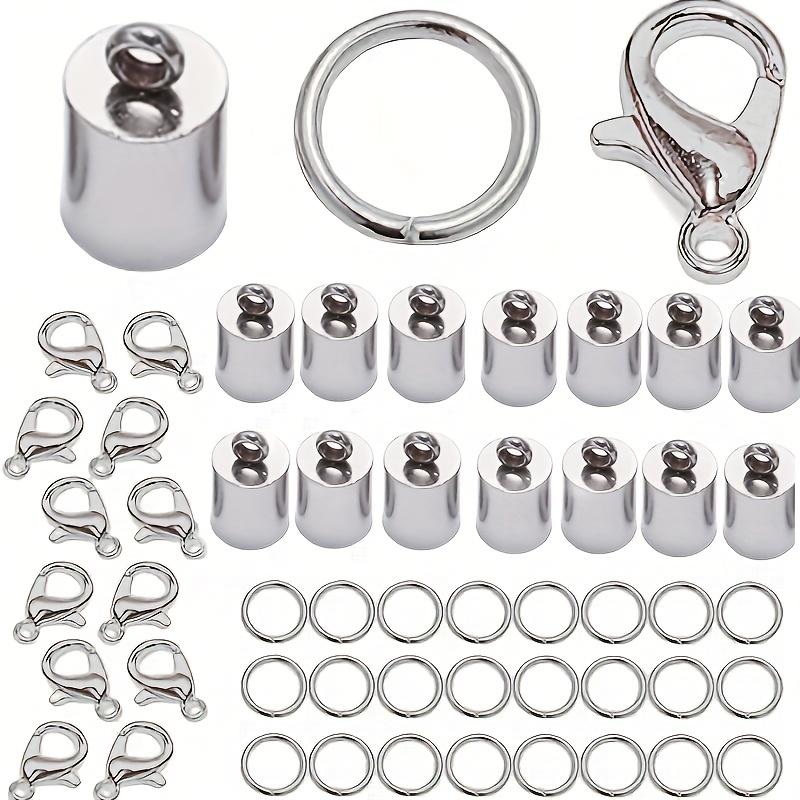 70 Pièces/Lot 3 4 5 6 8 9 10mm Fermoirs Mousquetons Crochets Embouts à Sertir Connecteurs Pour Fournitures d'Apprêts de Fabrication de Bijoux