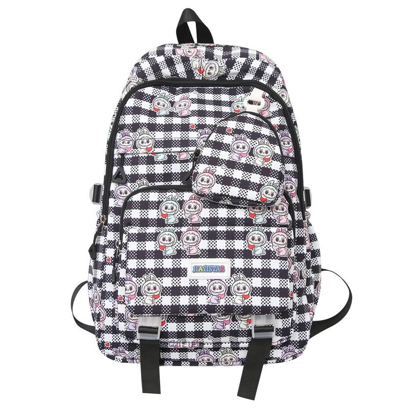 School Bag Rab Print Student School Bag, Female Primary School Students, Junior High School Students, Large Capacity School Backpack, Short-distance