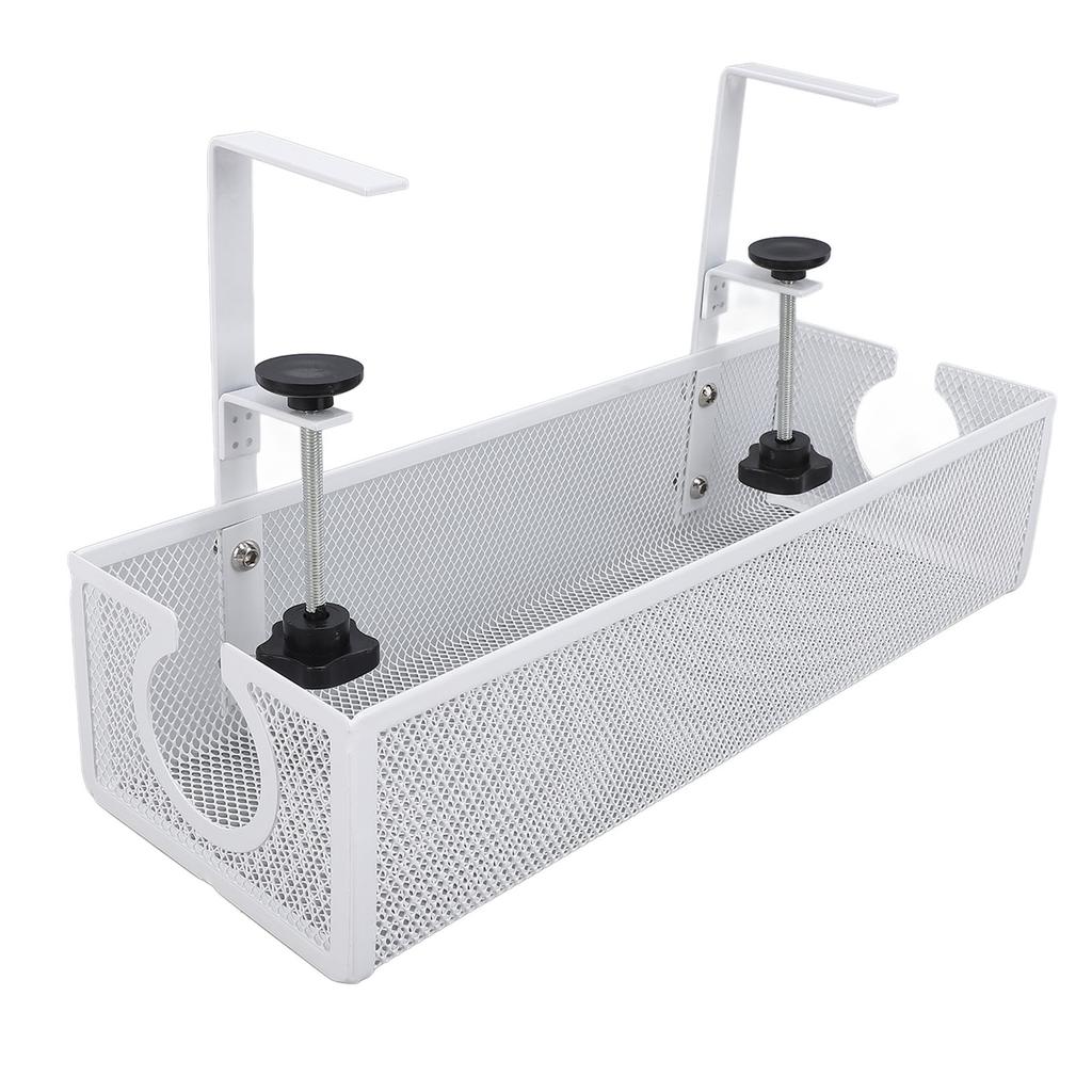 Under Desk Cable Management Tray Carbon Steel Side Round Hole Trapezoidal Desk Cord Organizer for Study Office