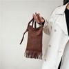 Niche Design Messenger Bag Women's Fashion Casual High-end Texture American Fringed Versatile Deerskin Velvet Matte Mobile Phone Bag