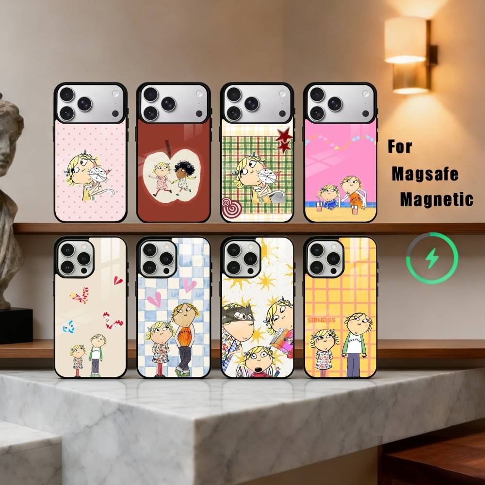 Custodia per Telefono C-Charlie-E e L-Lola-A Per iPhone17,16,15,14,13,12,11 Plus,Per Copertura di Ricarica Wireless Magnetica