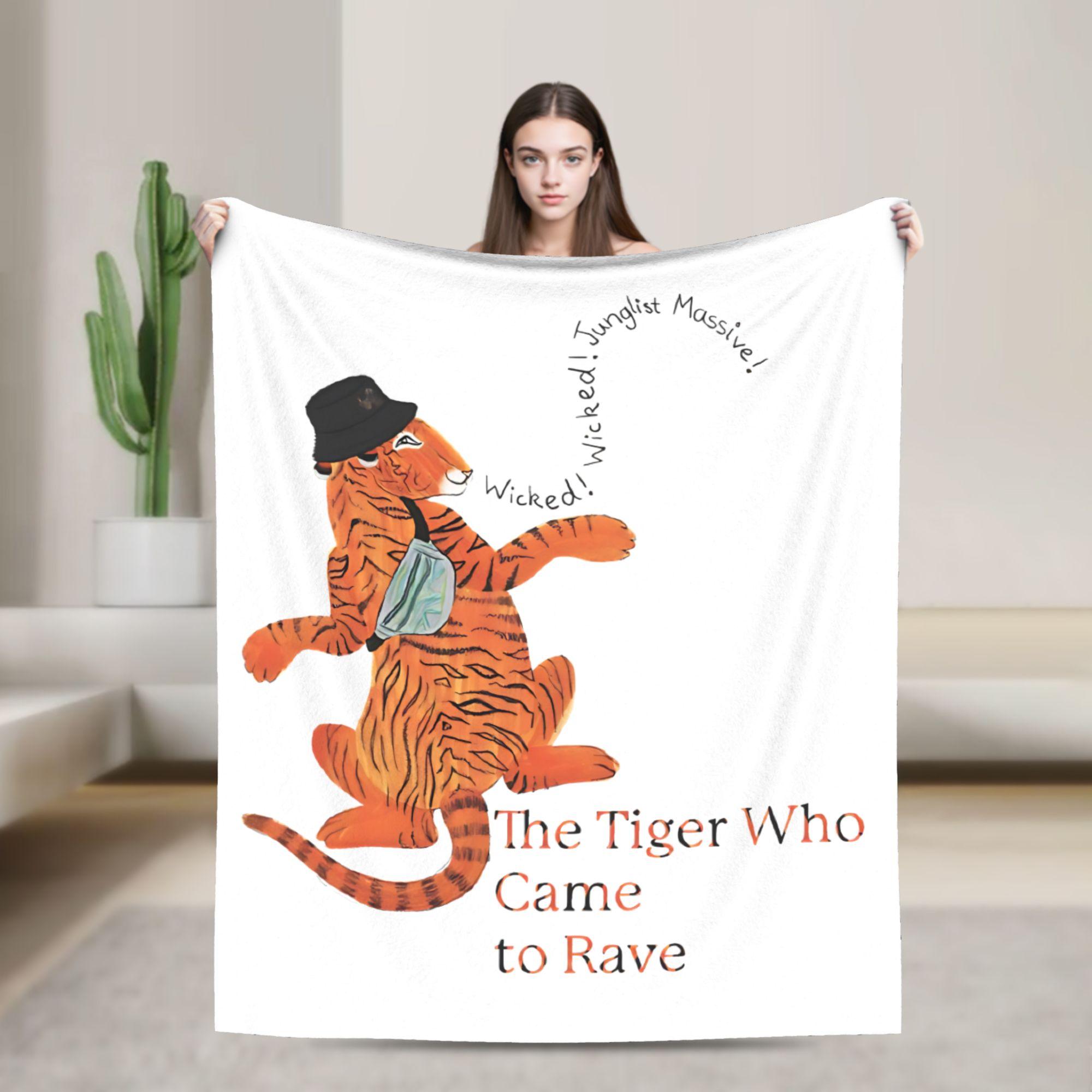 

The Tiger Who Came to Tea Fleece Throw Blankets Cartoon Book for Bedding Knitted Blanket Outdoor Soft Portable Quilt 100x150cm