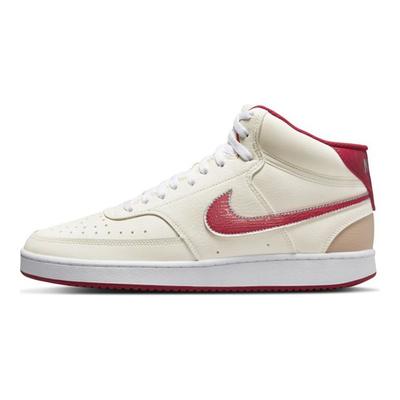 Court Vision Series Synthetikleder Retro Gummisohle Rutschfest Langlebig Leicht Mid-Top Sneakers Herren Sneakers Weiß Rot DQ4977-161