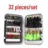 Double-Layer Waterproof Box with 24/32/72-Piece Artificial Fly Fishing Lure Set
