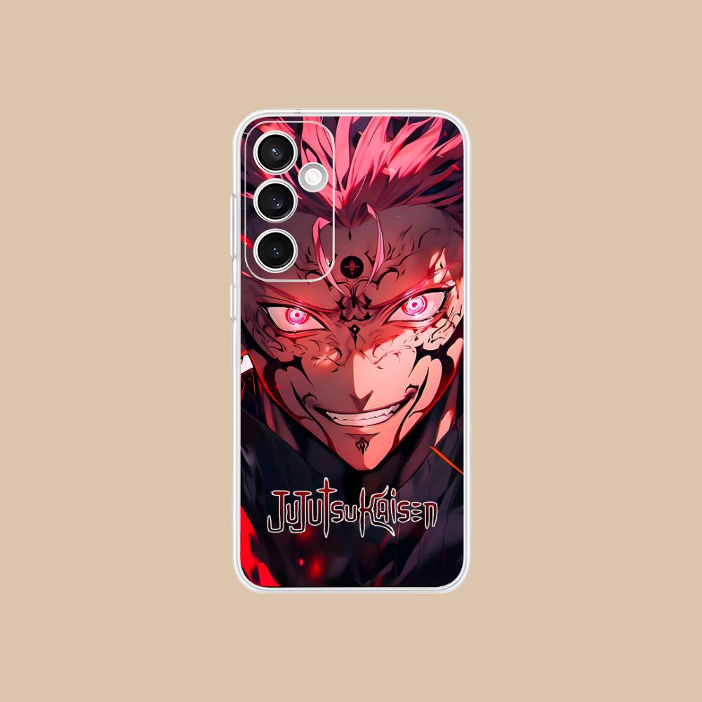 Jujutsu Kaisen Sukuna Mobile Phone Case for Samsung Galaxy S25 S24 S23 S22 S21Plus FE Ultra Clear Colorful Cover Pretty Luxury