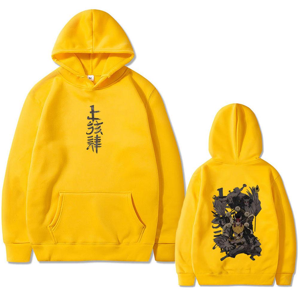 Anime Demon Slayer Hantengu Hoodie Men's Women's Cartoon Casual Fleece Pullover Hoodies Male Oversized Tracksuit