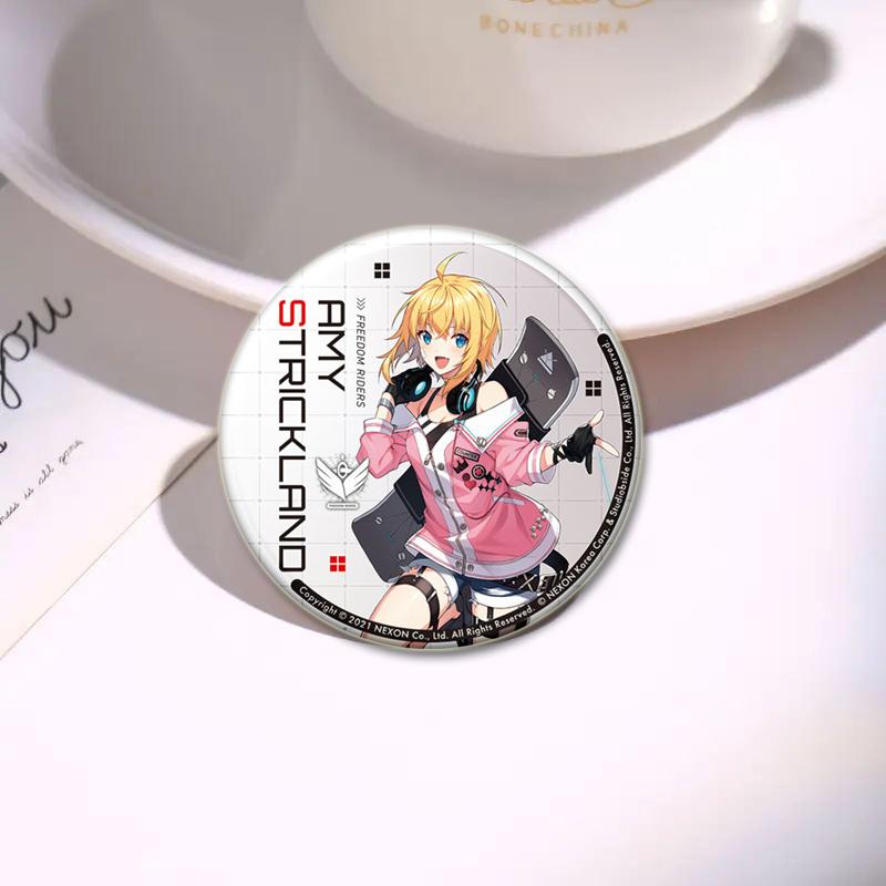 32/44/58mm Pop Anime Game Counter Side Brooches On Backpack Cartoon Figure Lapel Pins Alloy Round Cartoon Badge Gifts Jewelry Accessory