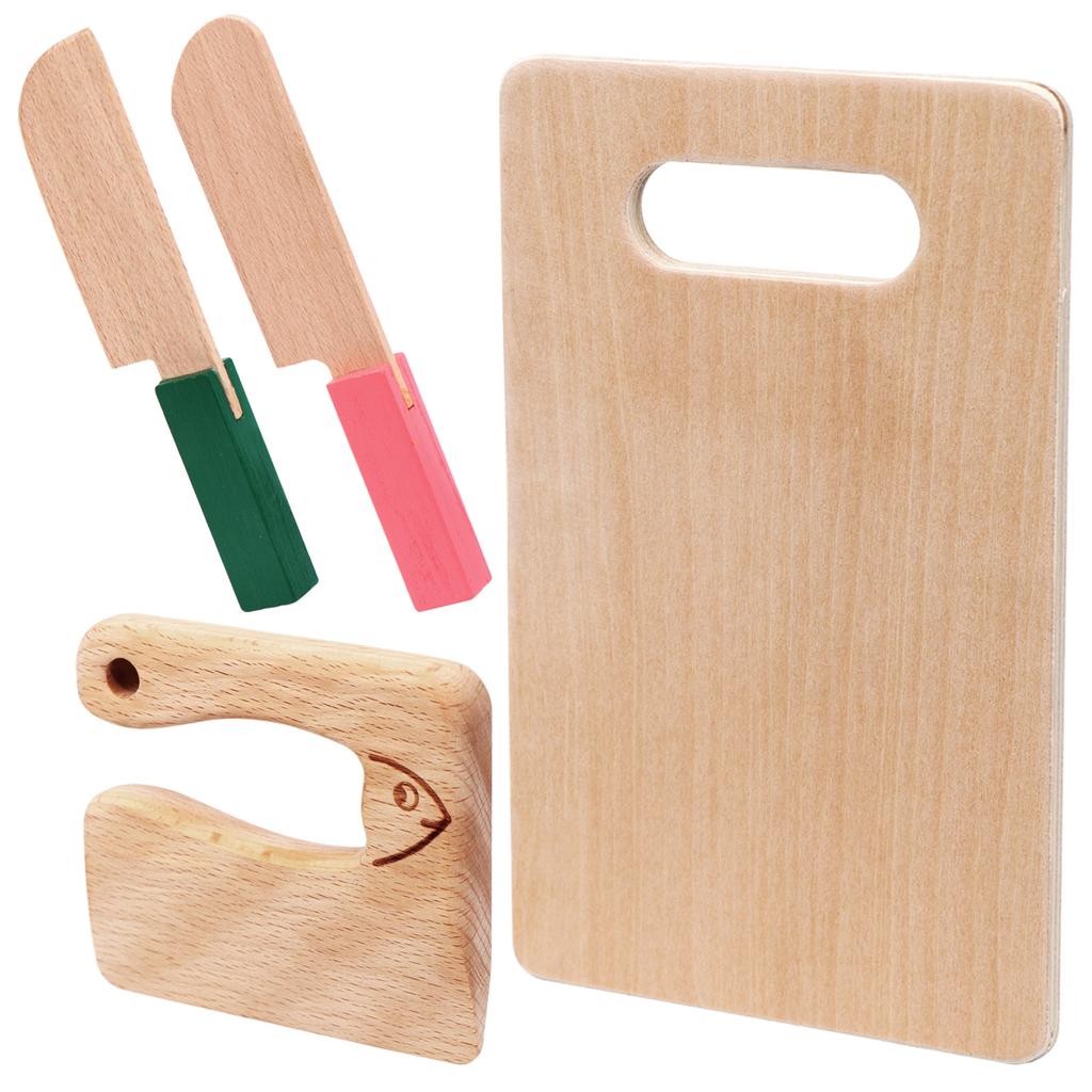 3 Stück Holz Kinder Messer Set Holz Kinder Messer zum Kochen Kinder Sicheres Kni