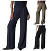 Pantalones informales de temperamento de Color sólido para el lugar de trabajo para mujer, pantalones sueltos de pierna ancha