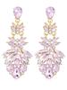 Flower Pattern Alloy Pendant Earrings With Crystal Accents For Women Fashion Jewelry