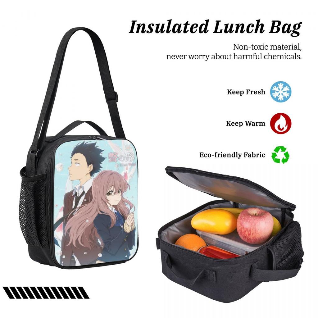 3Pcs A Silent Voice Backpack Set for Children Pen Bags Bookbag Sets with Lunch Box For Primary School Students Knapsack