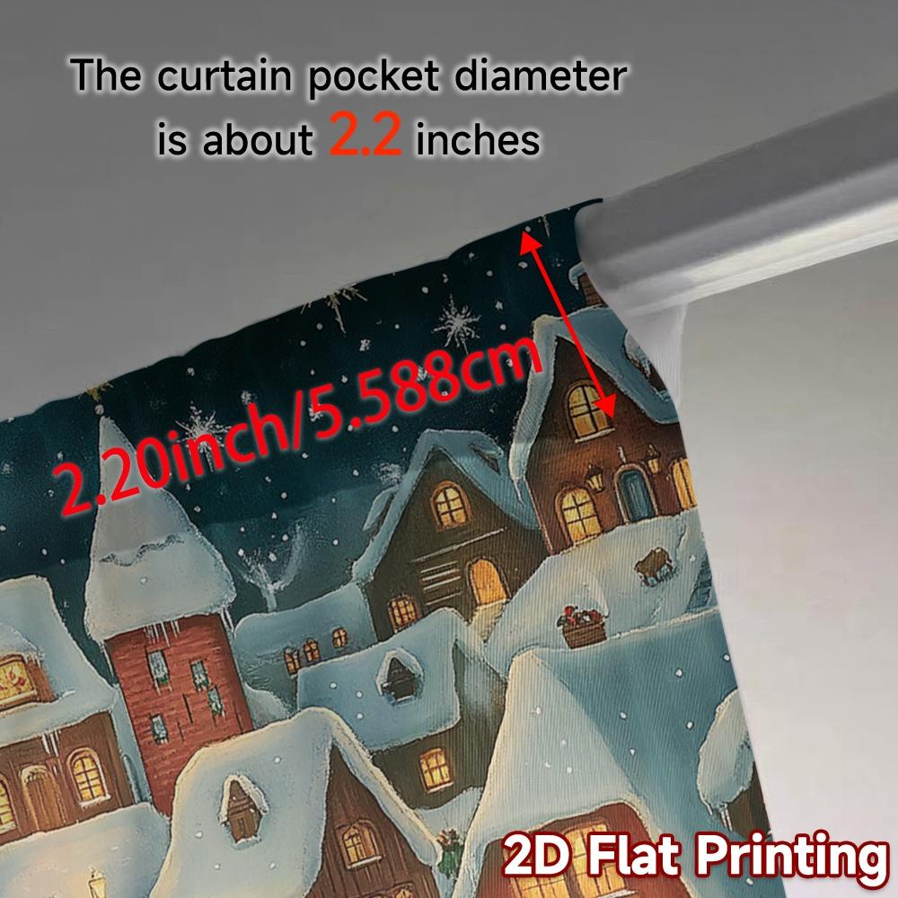 2pcs,Curtains Charming Winter Village Snowing (3) Print Chic Curtains Fabric Curtains Gifts Perfect for Translucent,