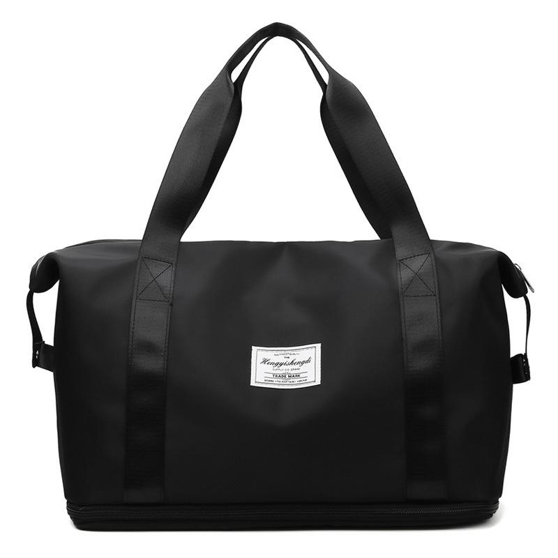 

Expandable Travel Duffle Bag for Women, Large Capacity Gym Shoulder Bag with Shoe Compartment, Waterproof Yoga Weekender Tote чёрный
