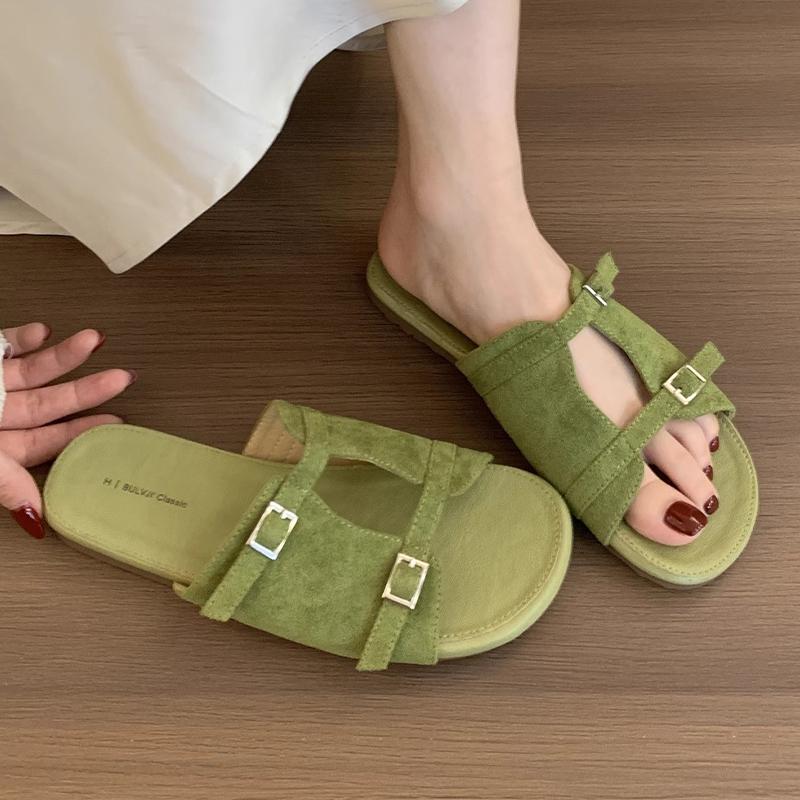 

Модные женские тапочки, балетки, удобная обувь для ходьбы, модные летние женские сандалии для платья 2025, пляжные шлепанцы, повседневные новые сандалии для женщин 35