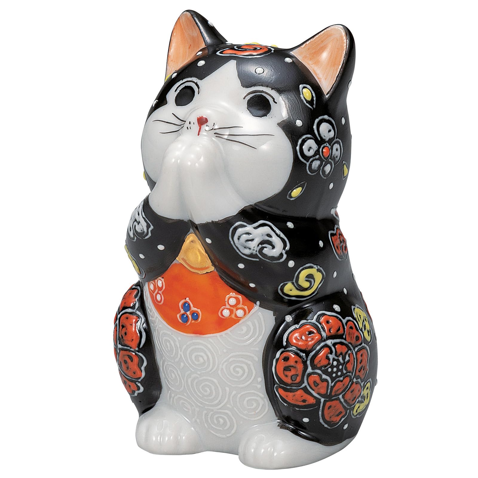 

Kutani Ware Good Height Size Maneki-neko Figurine, Luck, Fortune, Prayer, 9.5cm, 3.2, Black, K9-1604 чорний