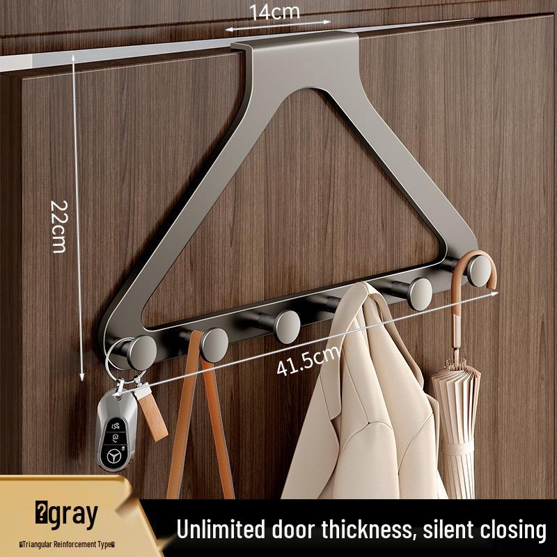 Strong No-Punch Door Hook Hanger for Bedroom & Entryway - Adhesive, Load-Bearing Wall Rack