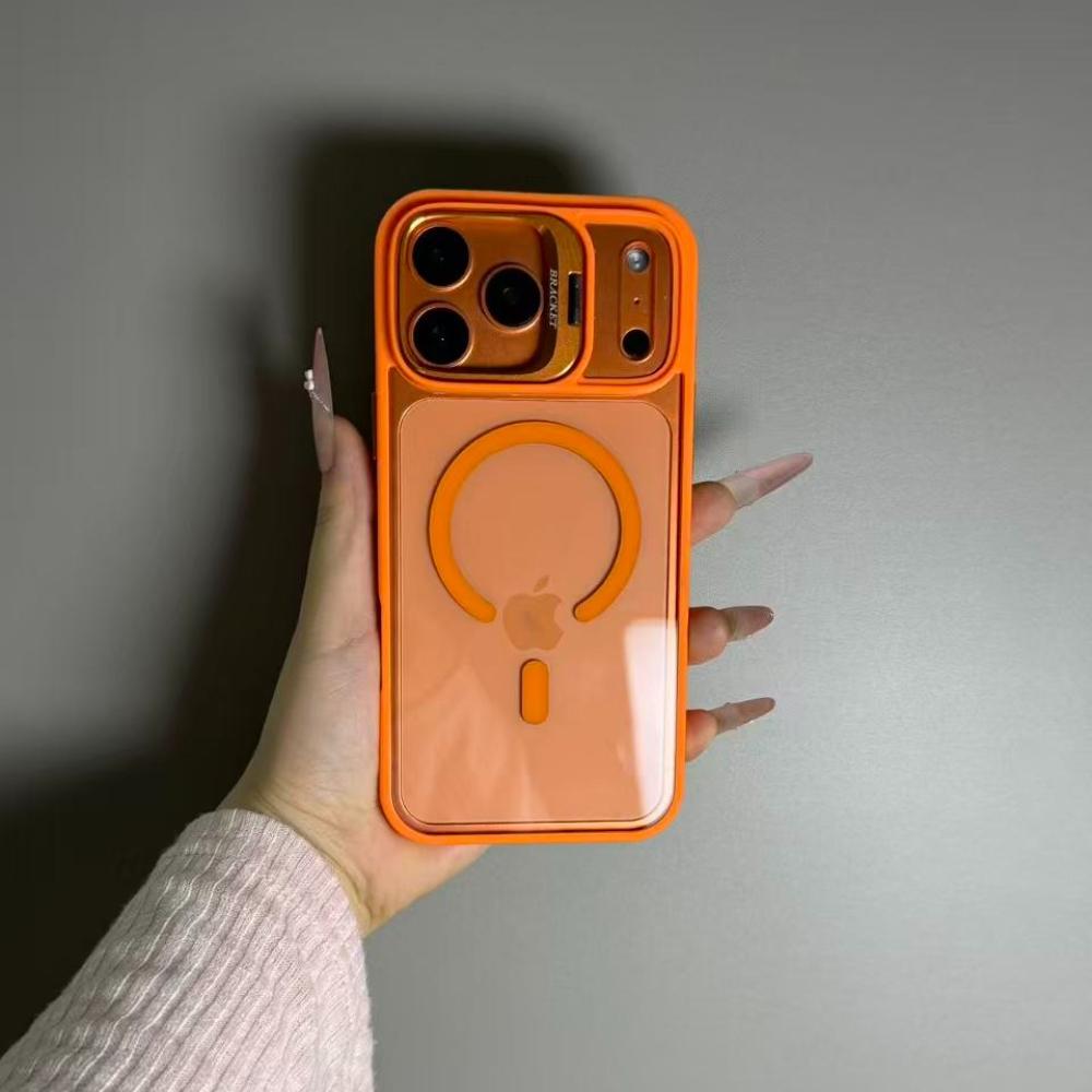 Transparent Case For iPhone 17 Air 16 15 14 Plus 13 12 11 Pro Max For Magsafe Wireless Charge Camera Stand Holder Lens Cover