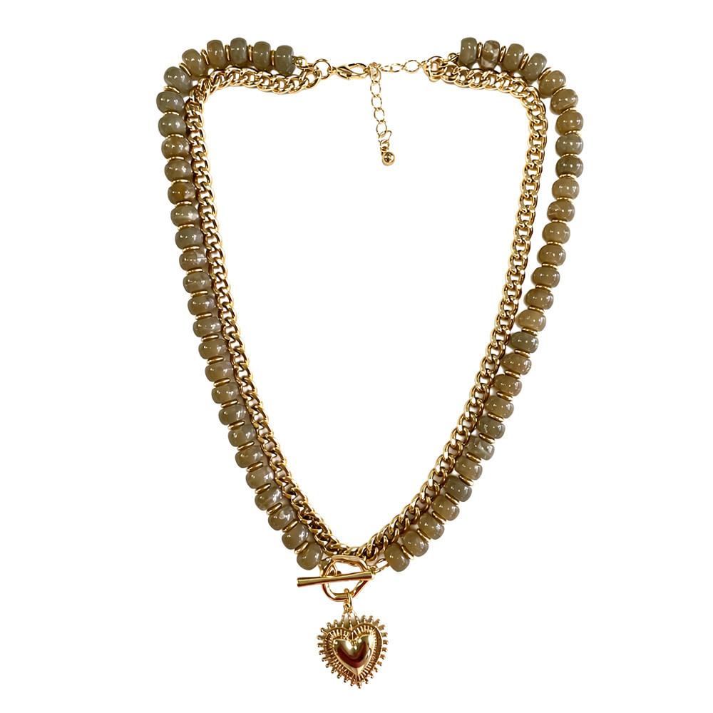 Korean Style Heart Pendant Necklace With Alloy Material For Party Wear