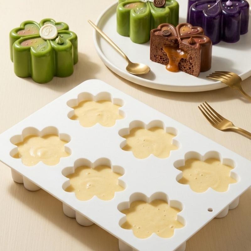 Four-Leaf Clover Design Silicone Chocolate Mold French Mousse Cake Mould Dessert Baking Tools Kitchen Silicone Bakeware