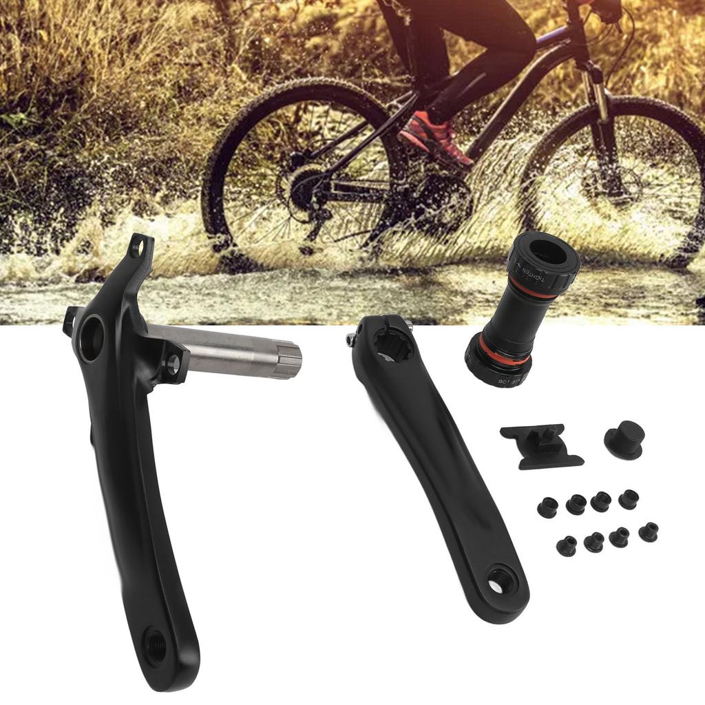 Aluminum Alloy Bike Crank Arm Set Bicycle Crank Arm Set with Bottom Bracket Kit Chainring Bolts