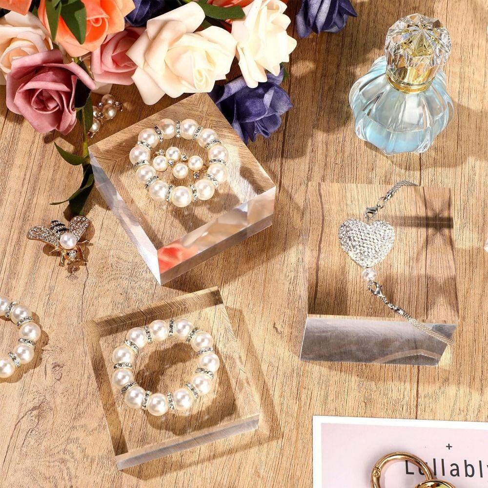 Polished Jewelry Display Riser Stands Solid Crafts Pedestals Photo Props