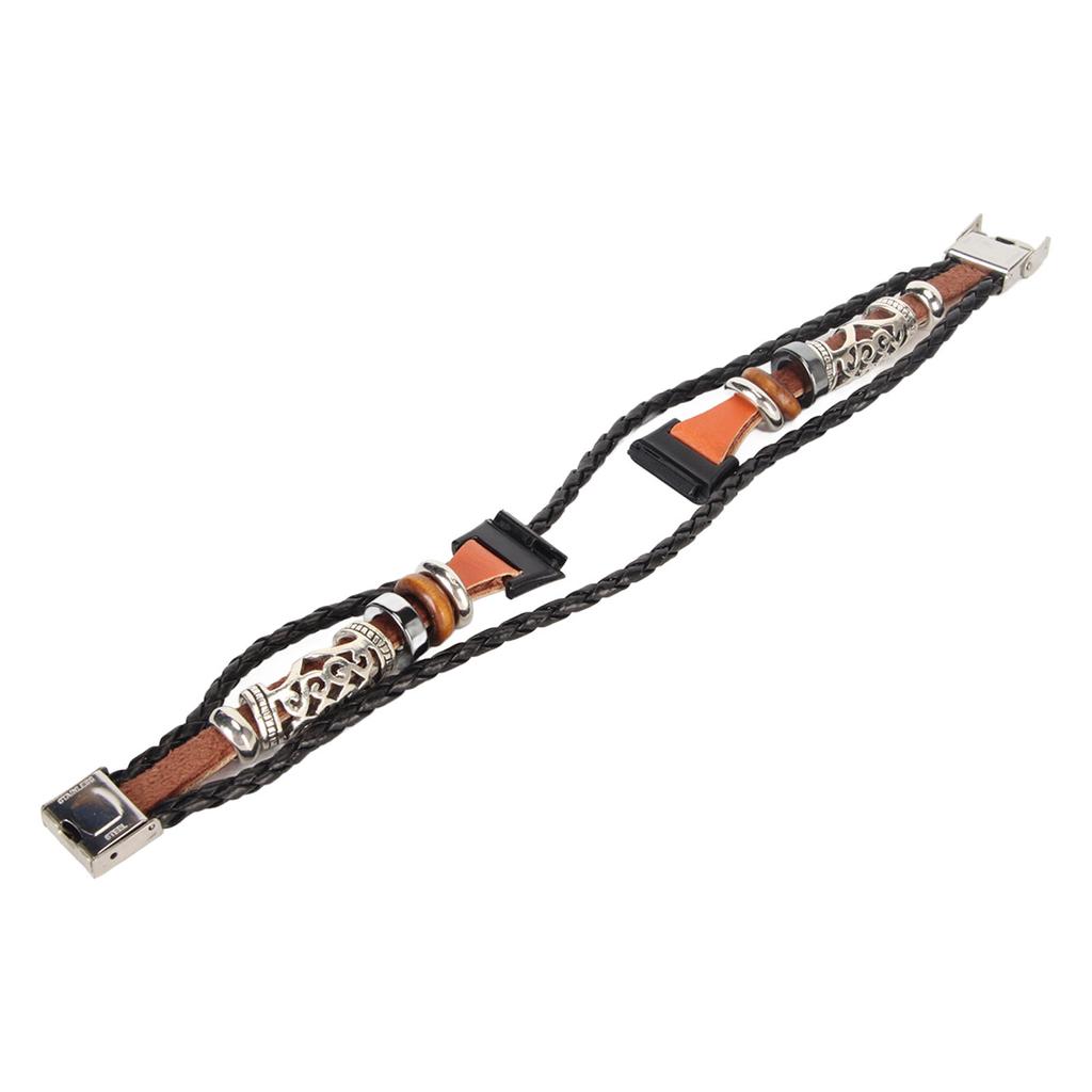 Smartwatch Strap Retro Stylish Comfortable Leather Sturdy Stainless Steel Buckle Replacement Bracelet for Band 7