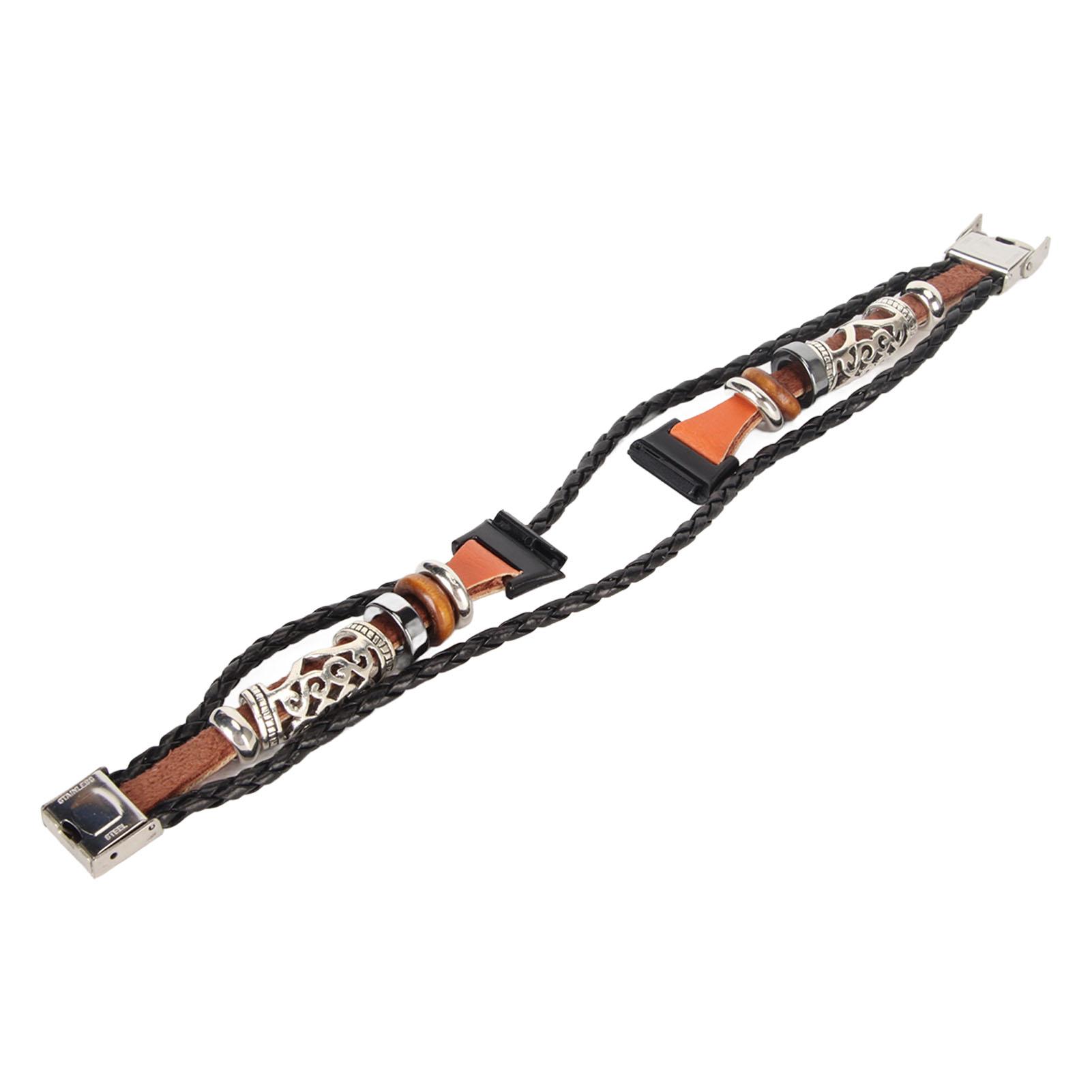 

Smartwatch Strap Retro Stylish Comfortable Leather Sturdy Stainless Steel Buckle Replacement Bracelet for Band 7