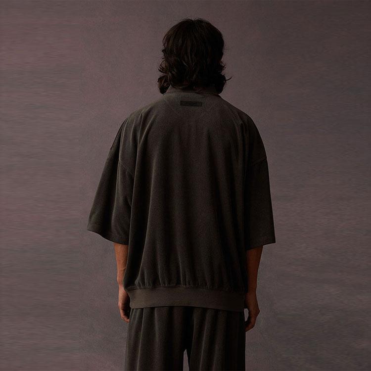 Fear of God Essentials Terry Polo Off Black Men Tops 125BT224050F