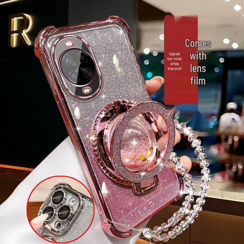 Huawei Nova Phone Case – Glitter Stand Model, Compatible with Nova 12-15, Designed for Women, Trendy Internet Celebrity Style