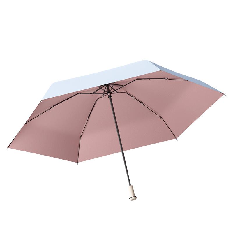 Parapluie blanc simple Parapluie de soleil Parasol léger et petit 50% de réduction capsules Parapluie de soleil Parapluie de protection solaire Protection UV